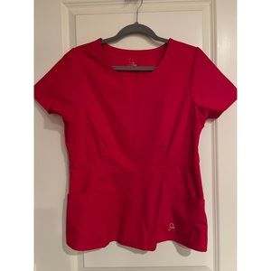 Jaanuu Peplum Scrub Top